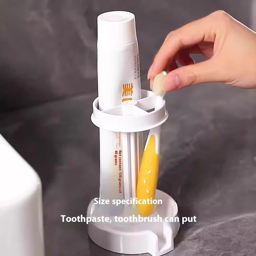 Toothbrush Toothpaste Holder With DustProof Mouthwash Cup