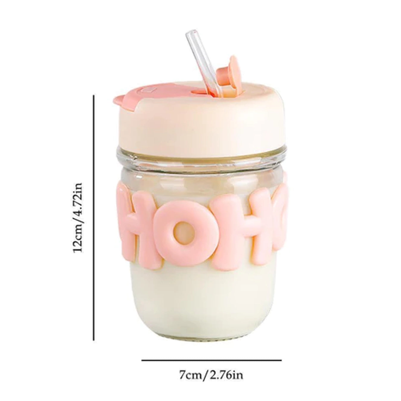 Sipper Bottle with Straw and Pearl String Handle