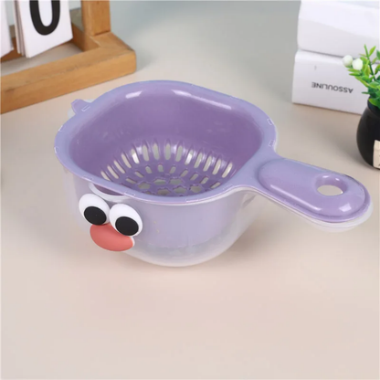 Fruit And Vegetable Drain Basket for Kitchen, 2 In 1 Cute Duck Basket With Handle,