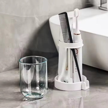 Toothbrush Toothpaste Holder With DustProof Mouthwash Cup