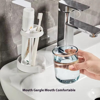 Toothbrush Toothpaste Holder With DustProof Mouthwash Cup