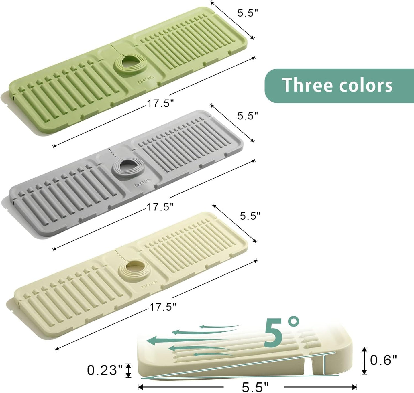 Silicon Faucet Mat, Sink Organizer