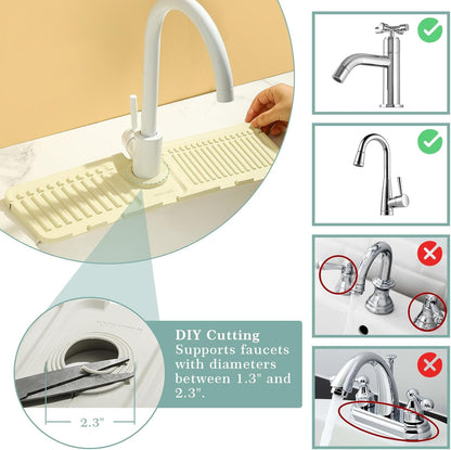 Silicon Faucet Mat, Sink Organizer