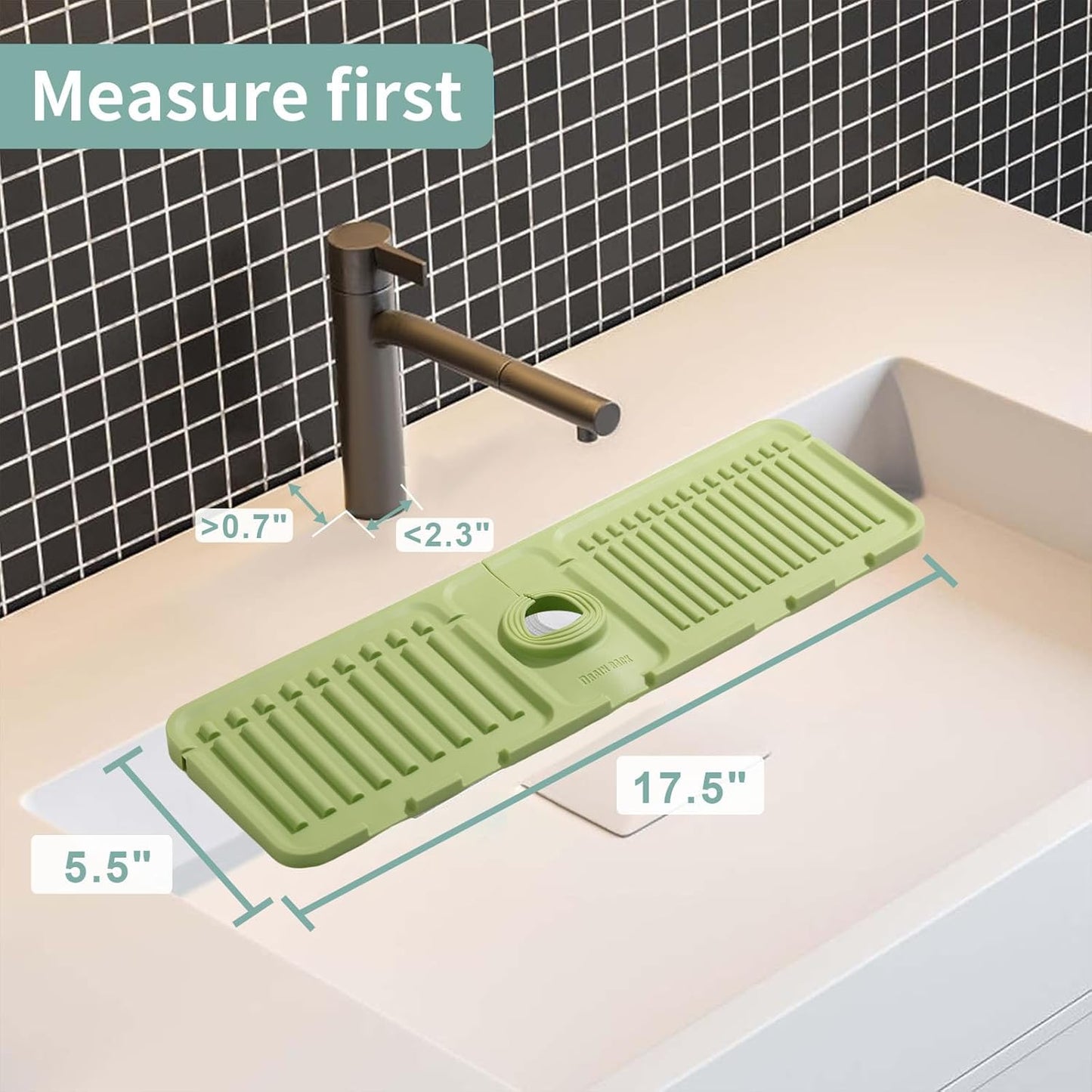 Silicon Faucet Mat, Sink Organizer
