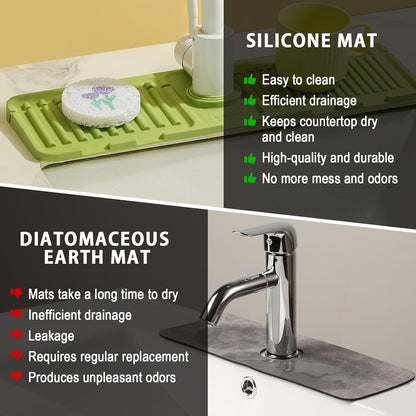 Silicon Faucet Mat, Sink Organizer