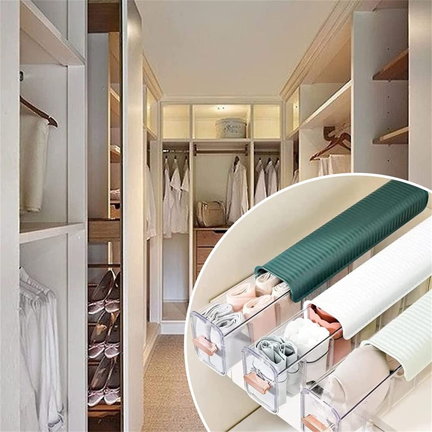 Wall Mounted Multifunctional Socks and Undergarments Organizer with Six grid Cells(Comes with Free Self Adhesive Wall Hook)