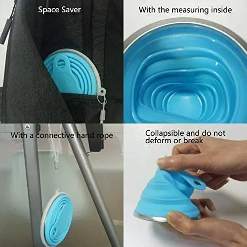 Silcone Foldable Travel Cup Glass with Lid