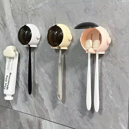 Astronaut Wall Mounted Tooth Brush Holder (Comes With Free Self Adhesive Wall Hook)
