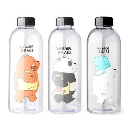 'We Bare Bears' Frosted Water Bottle with Straw