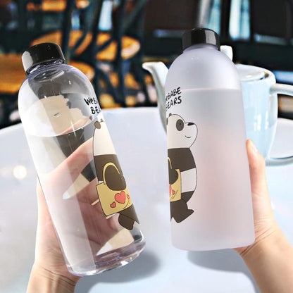 'We Bare Bears' Frosted Water Bottle with Straw