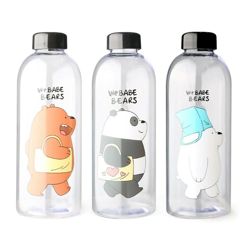 'We Bare Bears' Frosted Water Bottle with Straw