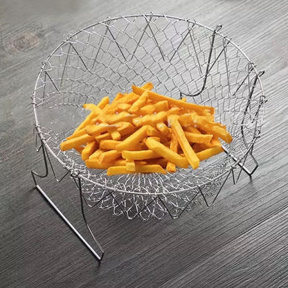 Stainless Steel Folding Multipurpose Frying Chef Basket For Fries